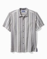 Big & Tall Milano Stripe Cotton Camp Shirt - Night Cap