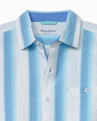 Big & Tall Nova Wave Marina Stripe Cotton-Blend Shirt - Kohala Teal