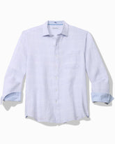 Big & Tall Paradisio Plaid Linen Long-Sleeve Shirt - Classic Lavender