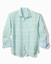 Big & Tall Paradisio Plaid Linen Long-Sleeve Shirt - Sprite