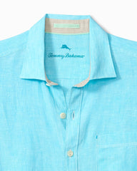 Big & Tall Paradise Breezer Linen Long-Sleeve Shirt - Blue Radiance