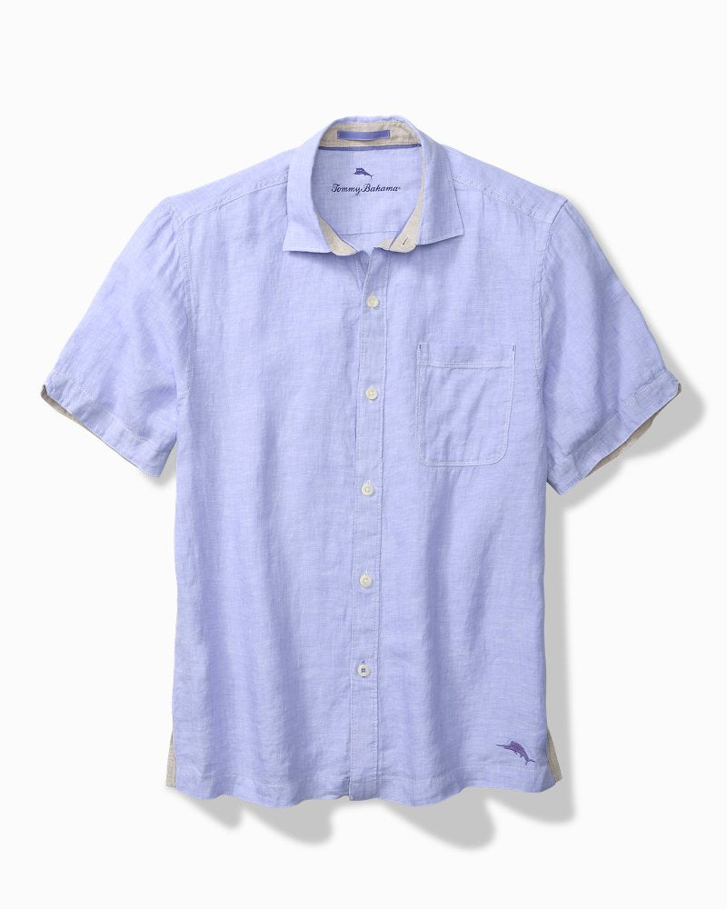 Big & Tall Paradise Breezer Linen Short-Sleeve Shirt - Classic Lavender