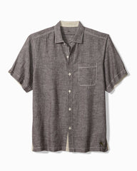 Big & Tall Paradise Breezer Linen Short-Sleeve Shirt - Double Chocolate