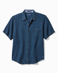 Big & Tall Beachside Cotton Cruiser Shirt - Indigo