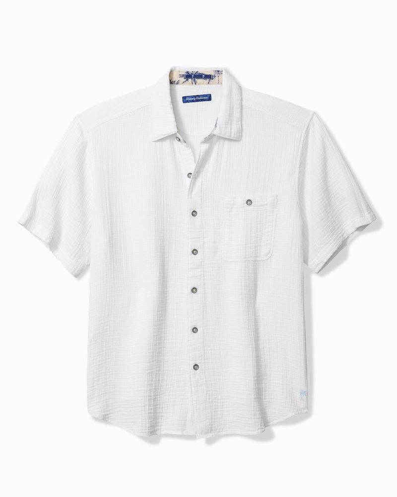 Big & Tall Beachside Cotton Cruiser Shirt - White