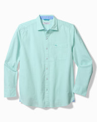 Big & Tall Nova Wave Cotton-Blend Long-Sleeve Shirt - Aquarius