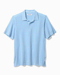 Big & Tall Bahama Coast Scala Stripe IslandZone Polo - Steel Blue