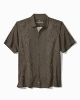 Big & Tall Maui Border Silk Camp Shirt - Tapenade