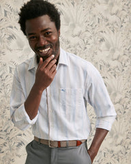 Big & Tall Sarasota Stretch Villa Stripe IslandZone Shirt - Dew Drop