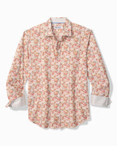 Big & Tall Sarasota Stretch Breeze Blooms IslandZone Shirt - Dew Drop