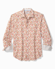 Big & Tall Sarasota Stretch Breeze Blooms IslandZone Shirt - Dew Drop