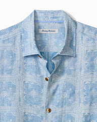 Big & Tall Bandana Breeze Linen Shirt - Dusk Blue