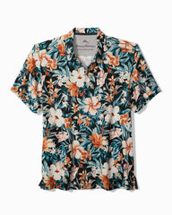Big & Tall Midnight Blooms Silk Camp Shirt - Evening Blue