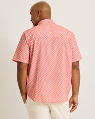 Big & Tall Bahama Coast Tropic Geoscape IslandZone Shirt - Light Havana