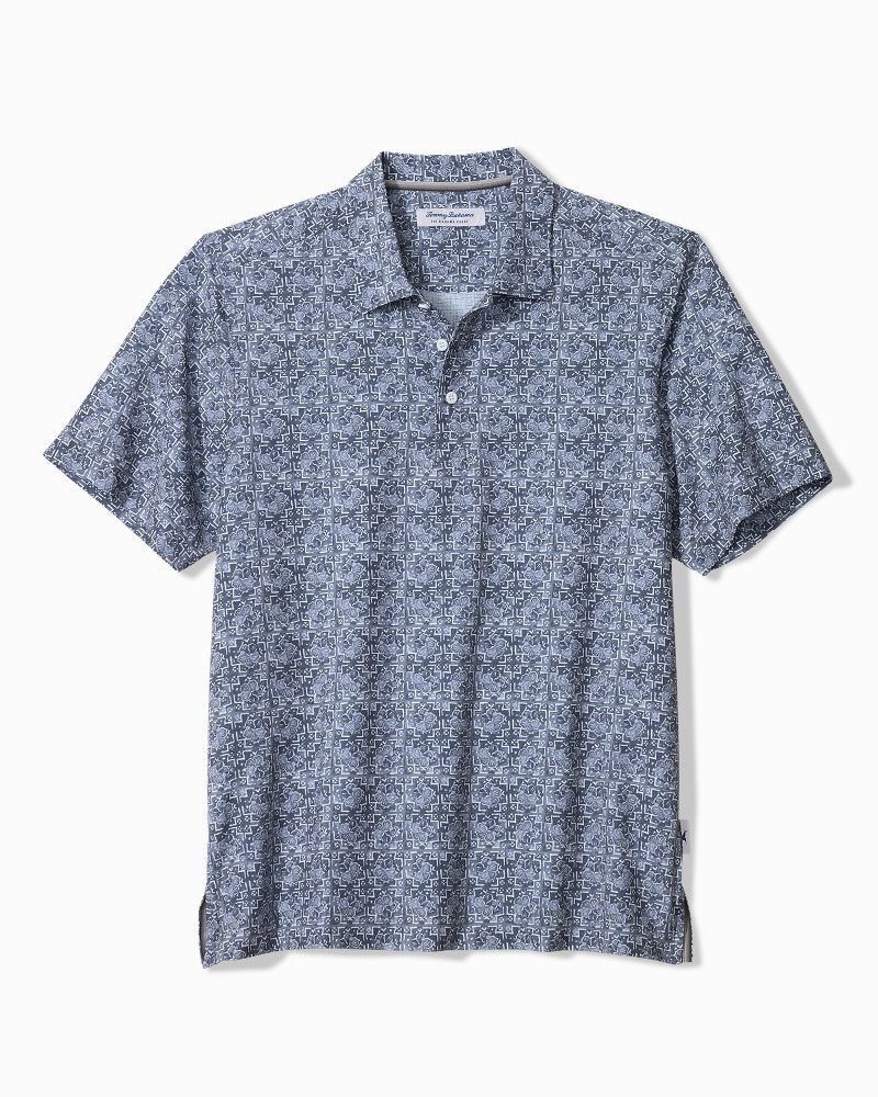 Big & Tall Bahama Coast Flora Tiles IslandZone Polo - Dusk