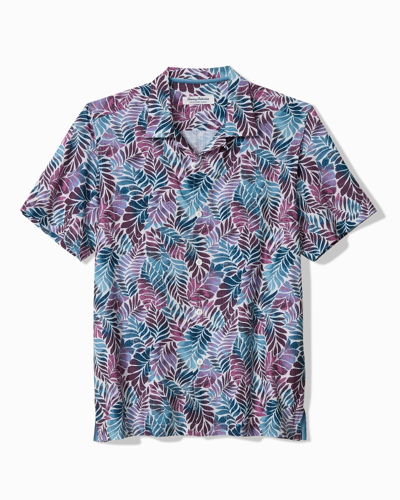 Big & Tall Bahama Coast Palm Mirage IslandZone Camp Shirt - Belle Blue