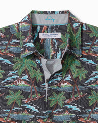 Big & Tall Coastal Ease Isle Be There IslandZone Camp Shirt - Stone Brown