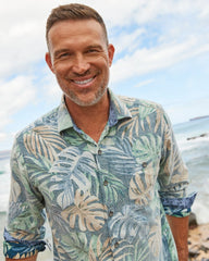 Big & Tall Coastline Cord Jungle Fade Shirt - Sterling Blue