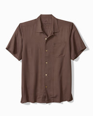 Big & Tall Harbor Luxe Silk Camp Shirt - Desert Plum