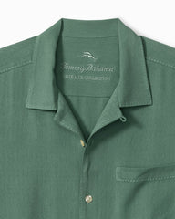 Big & Tall Harbor Luxe Silk Camp Shirt - Dark Spa