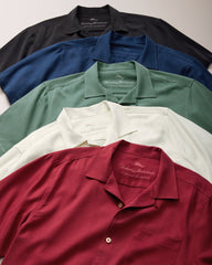 Big & Tall Harbor Luxe Silk Camp Shirt - Dark Spa