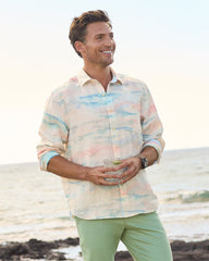 Big & Tall Desert Sky Linen Long-Sleeve Shirt - Bellini