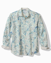Big & Tall Breezy Cay Linen Long-Sleeve Shirt - Hazy Teal