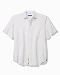 Big & Tall Breeze Island Cotton Short-Sleeve Shirt - White