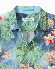 Big & Tall Nova Wave Mira Jungle Cotton-Blend Shirt - Bering Blue
