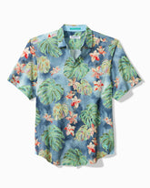 Big & Tall Nova Wave Mira Jungle Cotton-Blend Shirt - Bering Blue