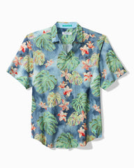 Big & Tall Nova Wave Mira Jungle Cotton-Blend Shirt - Bering Blue