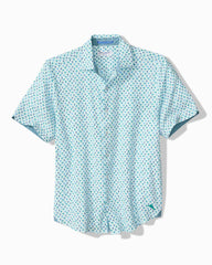 Big & Tall Nova Wave Flock It to You Cotton-Blend Shirt - Scandia Blue