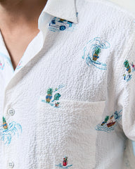 Big & Tall Nova Wave Pineapple Pete Cotton-Blend Shirt - White