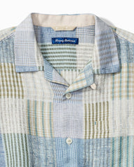Big & Tall Patchwork Sands Linen-Blend Camp Shirt - Biscotti Tan