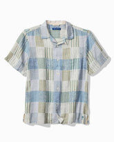 Big & Tall Patchwork Sands Linen-Blend Camp Shirt - Biscotti Tan