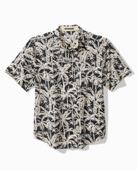 Big & Tall Nova Wave Nero Palms Cotton-Blend Shirt - Black