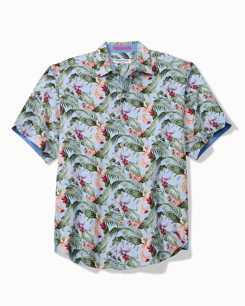 Big & Tall Nova Wave Blue Sky Vines Cotton-Blend Shirt - Dew Drop