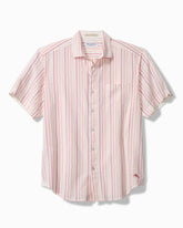 Big & Tall Nova Wave Aloha Stripe Cotton-Blend Shirt - Red Spark