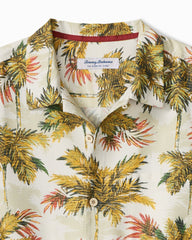 Big & Tall Coastal Ease Palm Voyage IslandZone Camp Shirt - Racing Green