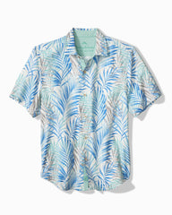 Big & Tall Palm Dancer Silk Camp Shirt - Banff Blue