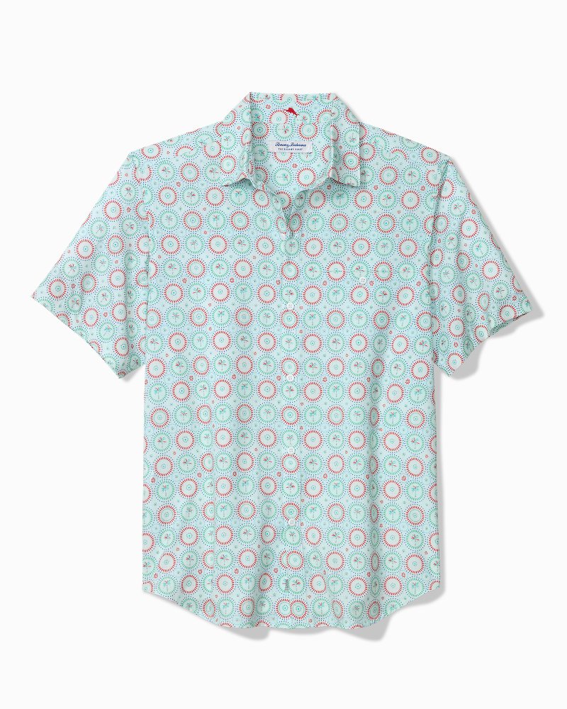 Big & Tall Bahama Coast Retro Palms IslandZone Shirt - Green Spiza