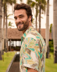 Big & Tall Fuego Tropics Silk Camp Shirt - Coconut