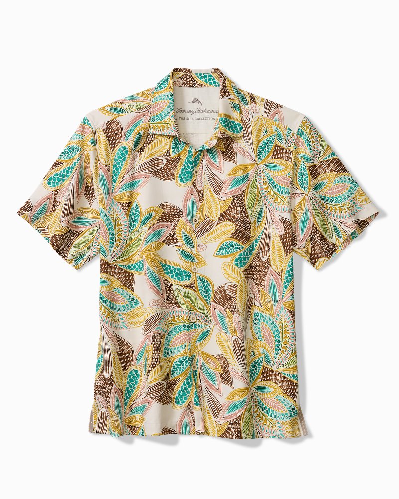 Big & Tall Fuego Tropics Silk Camp Shirt - Coconut