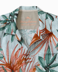 Big & Tall Tidal Fronds Silk Camp Shirt - Pale Opal