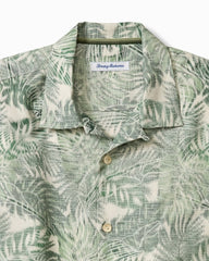 Big & Tall Frond Visions Silk-Blend Camp Shirt - Elm