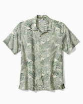 Big & Tall Frond Visions Silk-Blend Camp Shirt - Elm