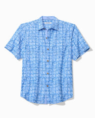 Big & Tall Coastal Ease Carrico Tiles IslandZone Camp Shirt - Dusty Icicle