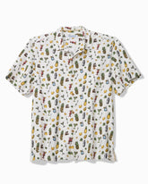 Big & Tall Coastal Ease Shake & Sip IslandZone Camp Shirt - Light Sanddollar