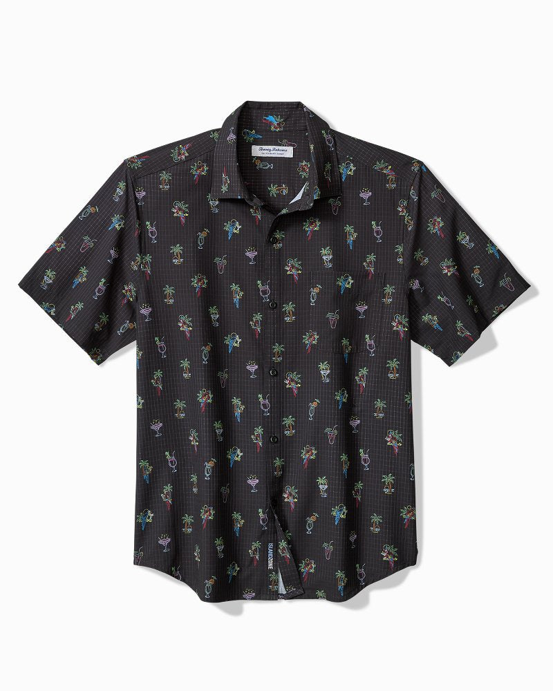 Big & Tall Bahama Coast Neon Sips IslandZone Shirt - Matte Black