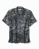 Big & Tall Coastal Ease Palms IslandZone Camp Shirt - Black